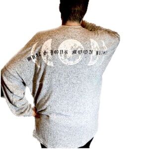 SPIRIT JERSEY “What’s Your Moon Phase?” Long Sleeve Crewneck, Size L, New w/ Tag
